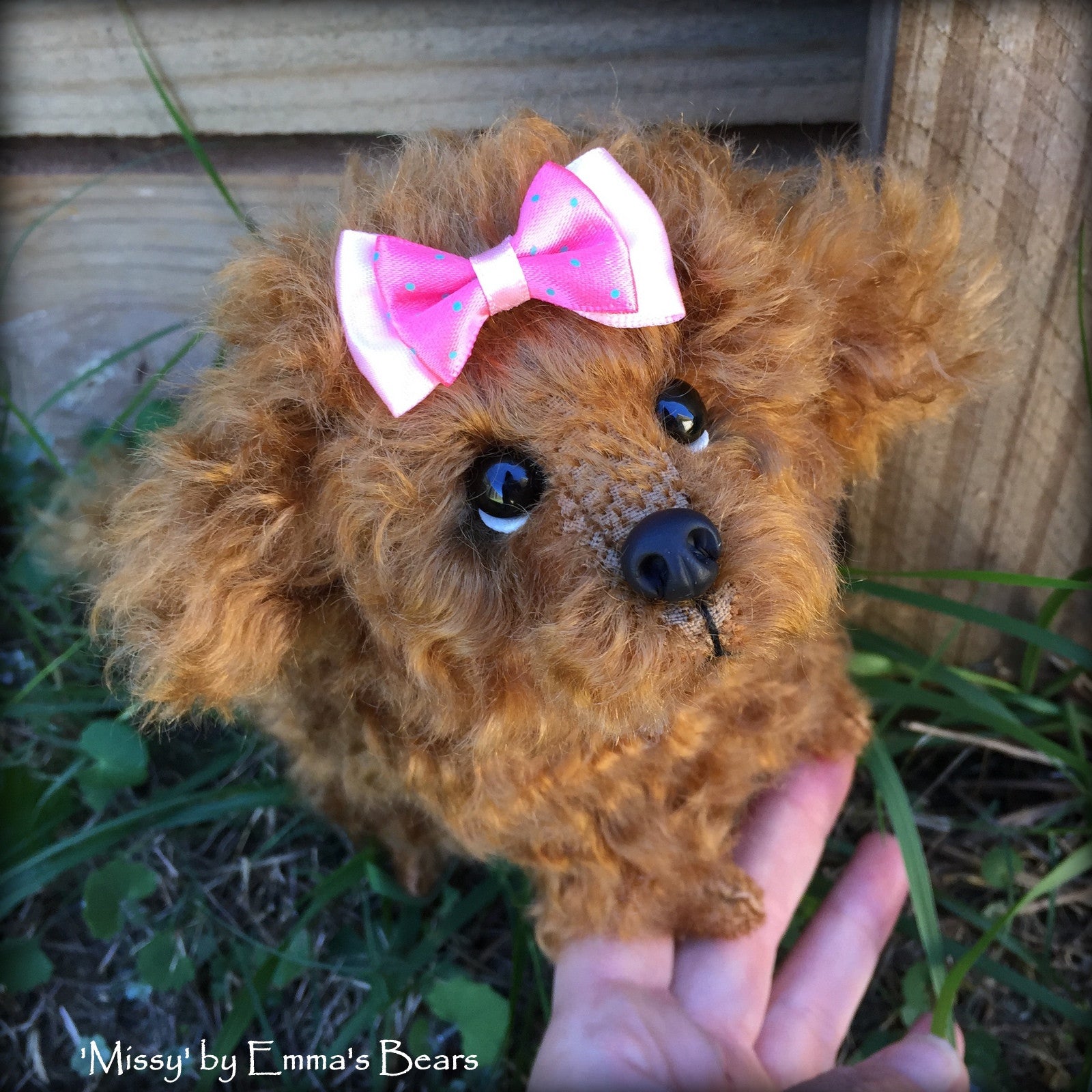 Missy Pup - 8IN mohair puppy soft sculpture by Emmas Bears - OOAK