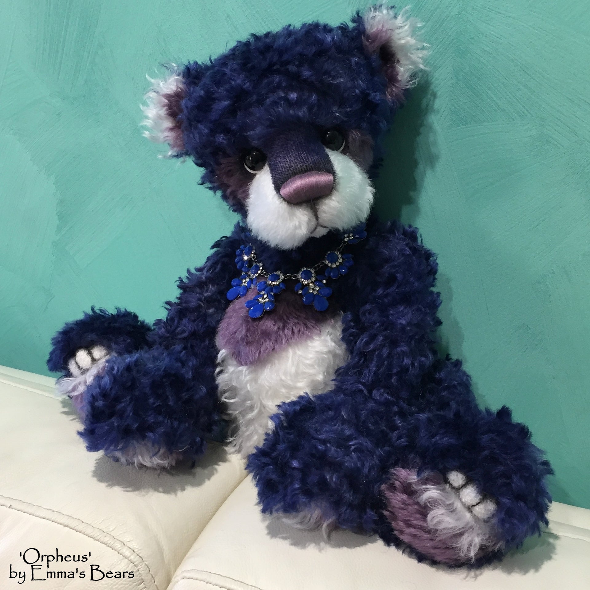 Orpheus - 17" hand-dyed mohair bear by Emmas Bears - OOAK