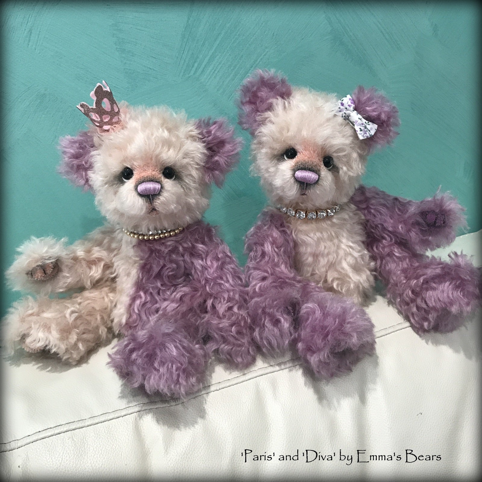 Diva- 12" hand dyed super curls mohair artist bear by Emma's Bears  - OOAK