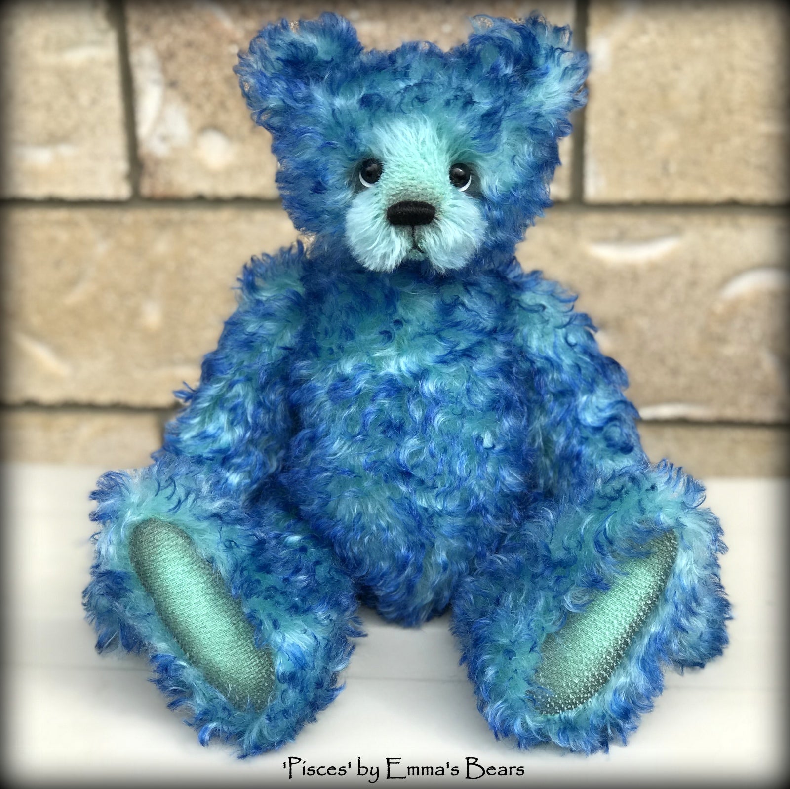 Pisces - 14" curly kid mohair Artist Bear by Emmas Bears - OOAK