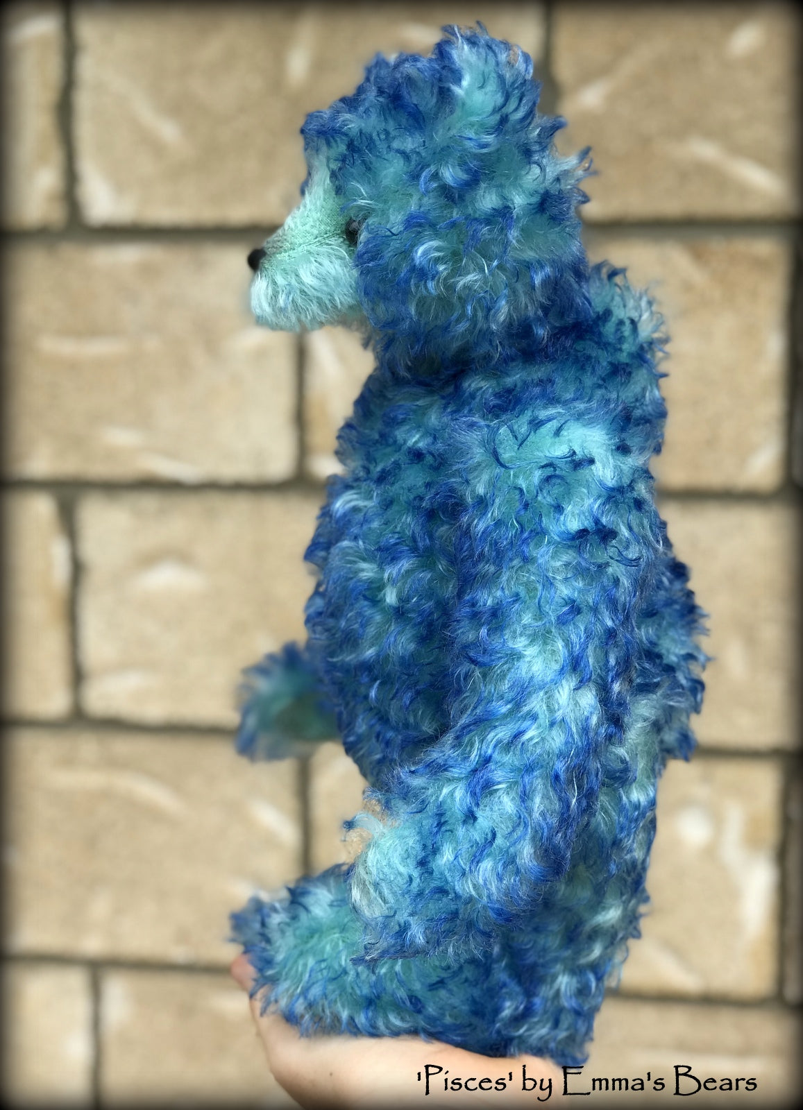 Pisces - 14" curly kid mohair Artist Bear by Emmas Bears - OOAK