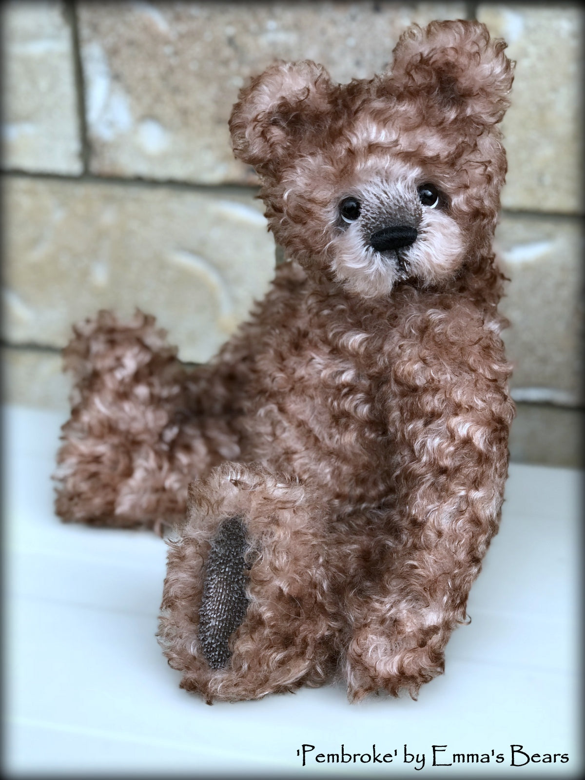 Pembroke - 14" curly kid mohair Artist Bear by Emmas Bears - OOAK