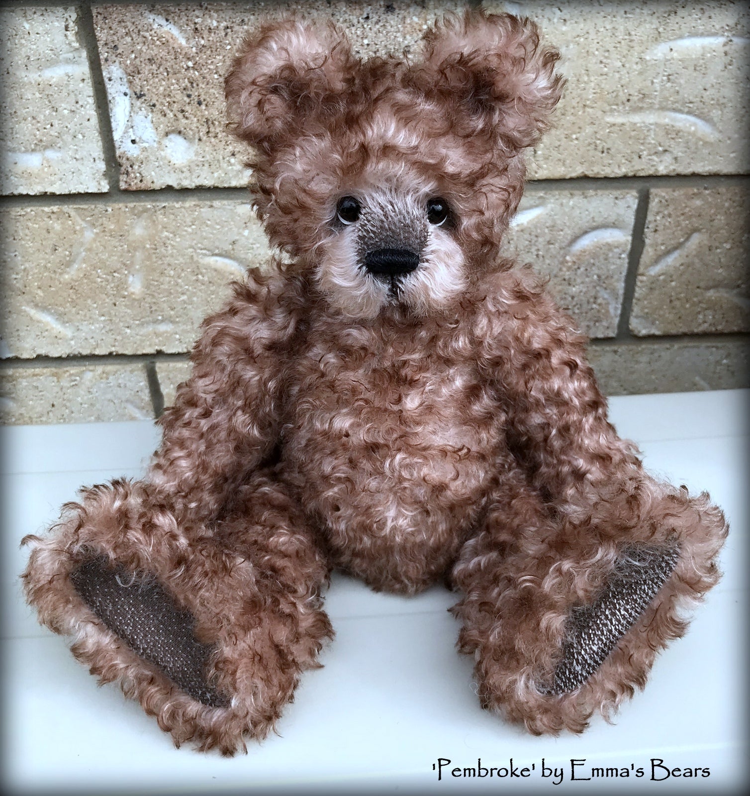 Pembroke - 14" curly kid mohair Artist Bear by Emmas Bears - OOAK