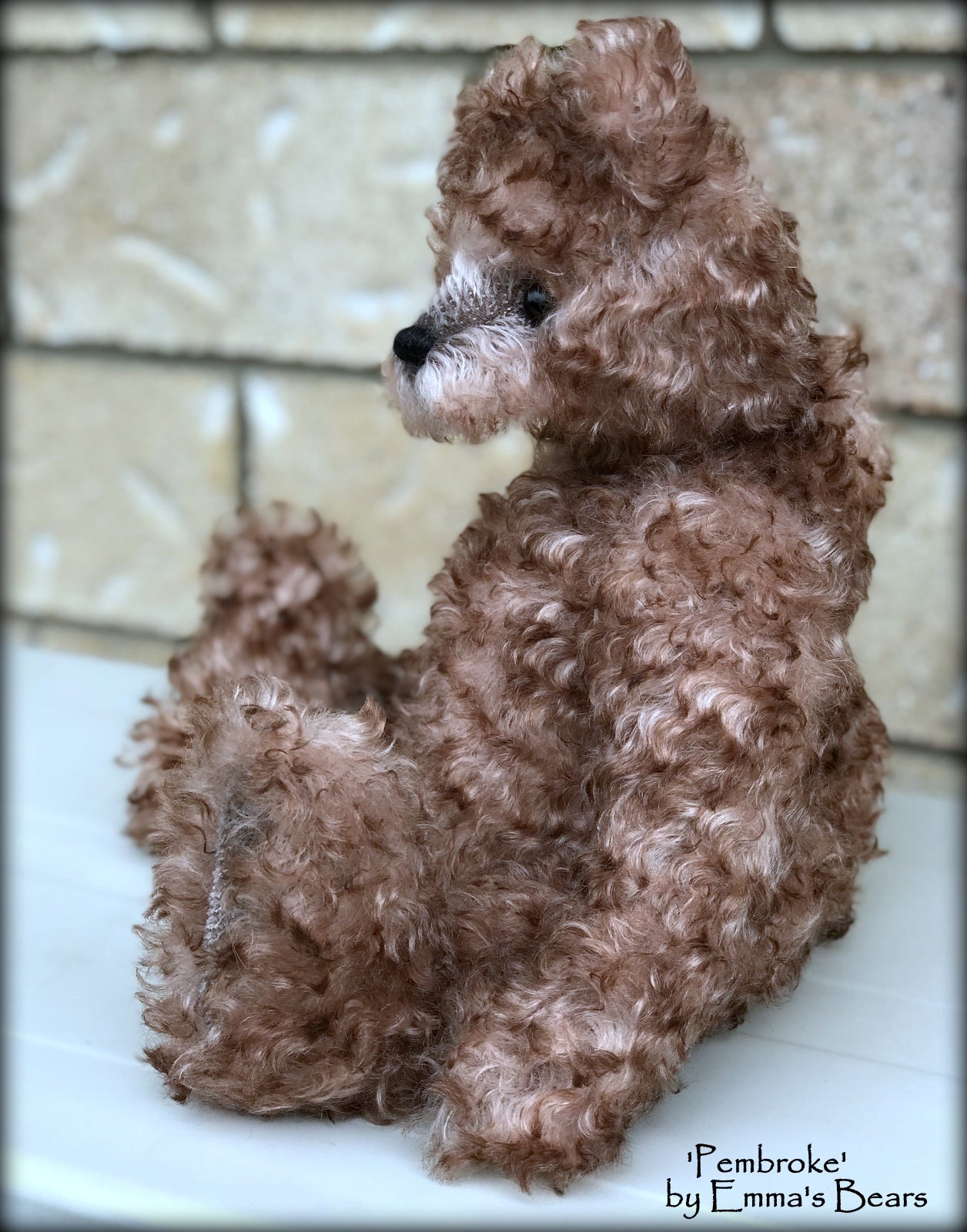 Pembroke - 14" curly kid mohair Artist Bear by Emmas Bears - OOAK