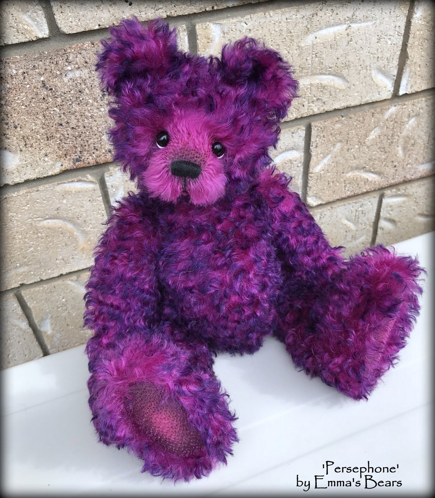 Persephone - 14" curly kid mohair Artist Bear by Emmas Bears - OOAK