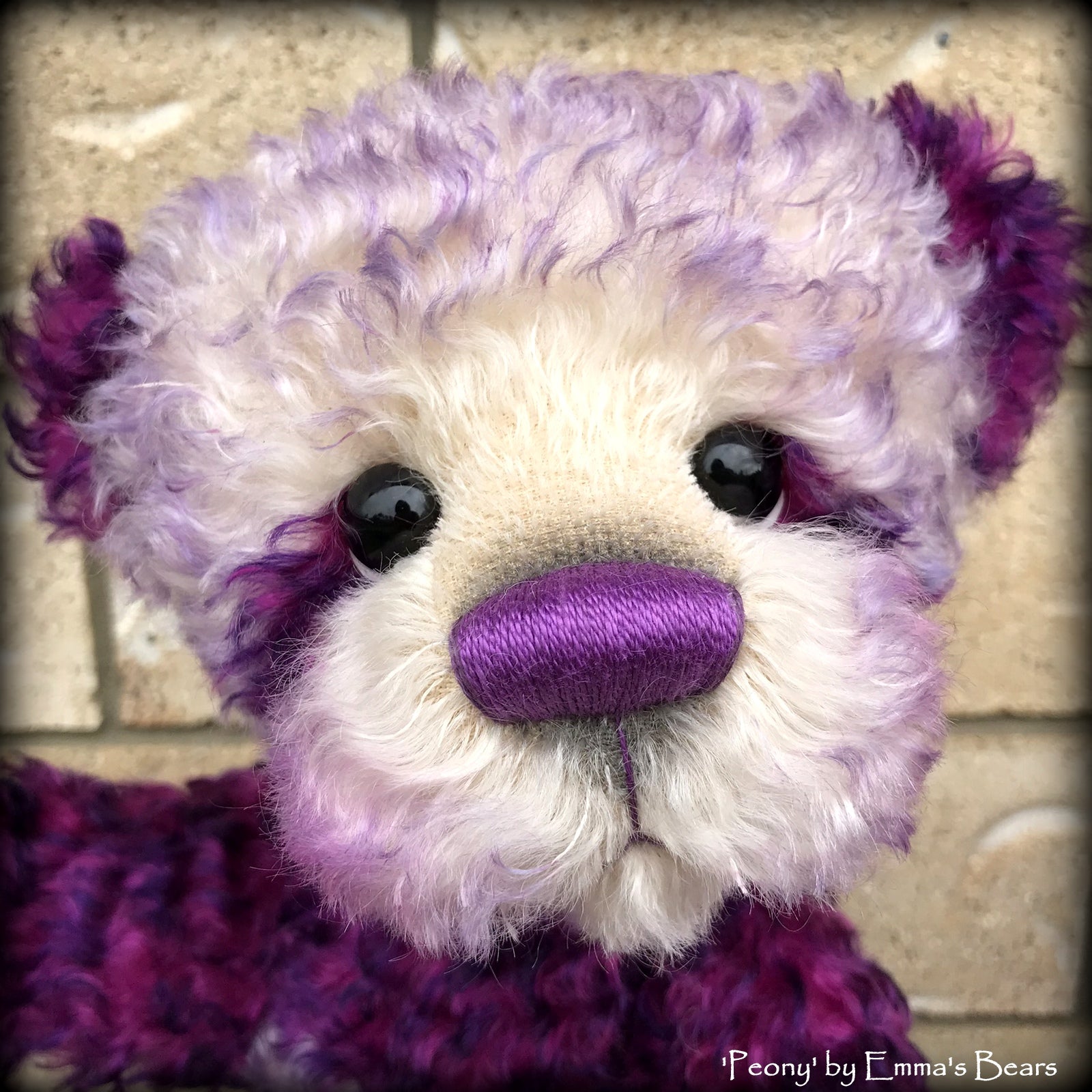 Peony - 16" curly kid mohair Artist Bear by Emmas Bears - OOAK