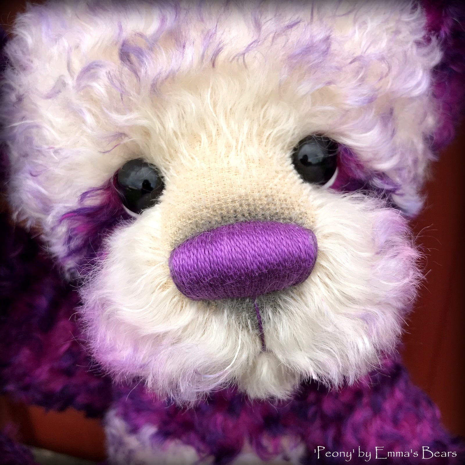 Peony - 16" curly kid mohair Artist Bear by Emmas Bears - OOAK