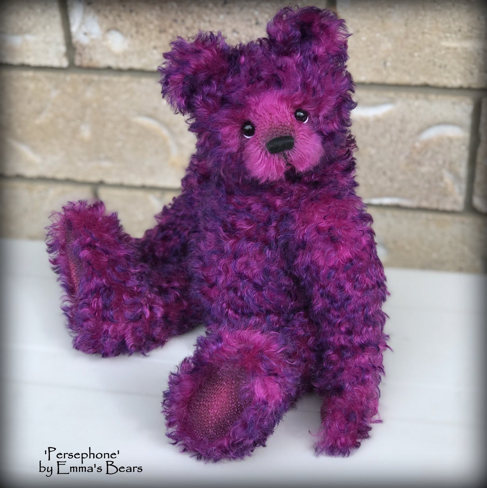 Persephone - 14" curly kid mohair Artist Bear by Emmas Bears - OOAK