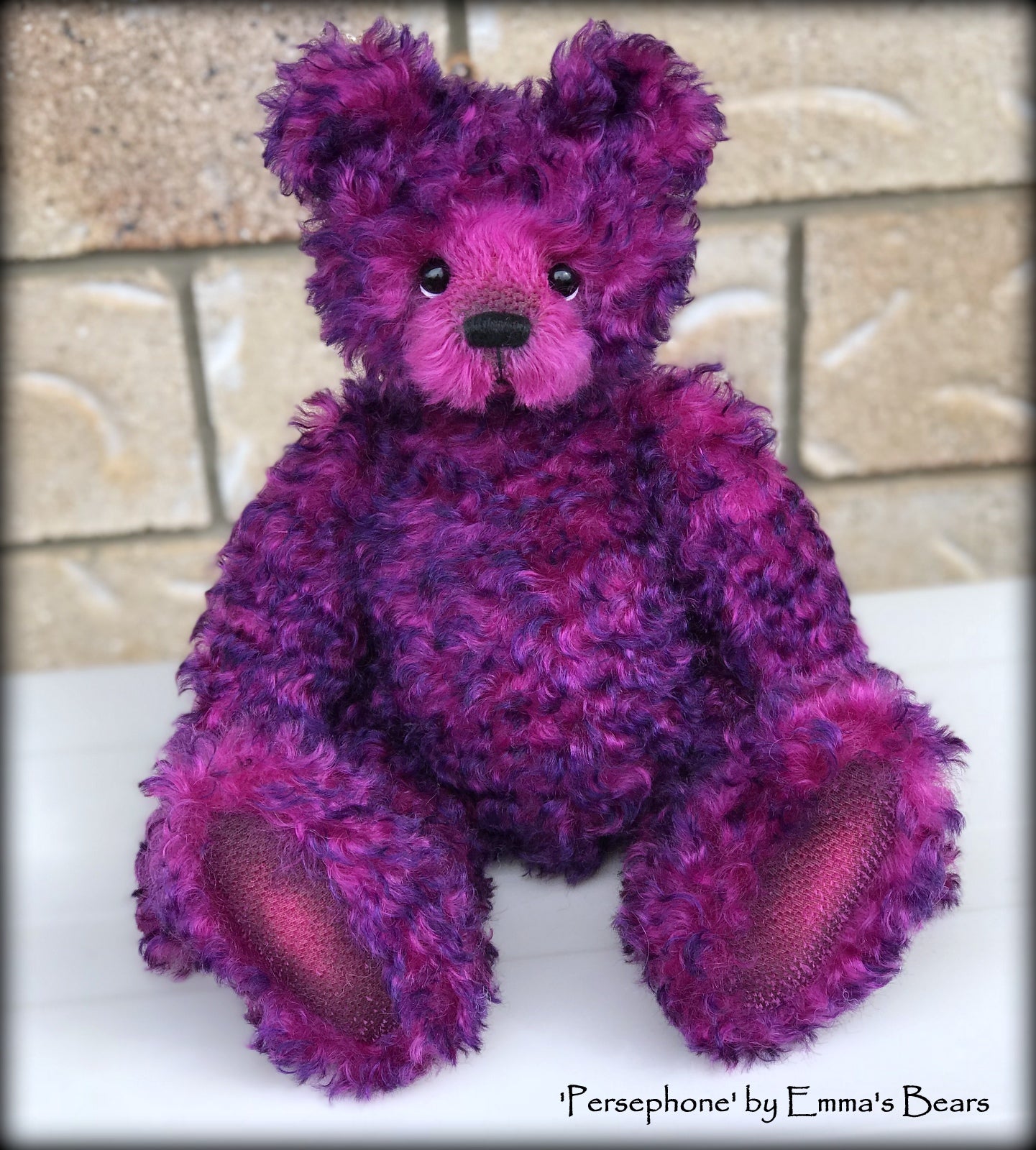 Persephone - 14" curly kid mohair Artist Bear by Emmas Bears - OOAK