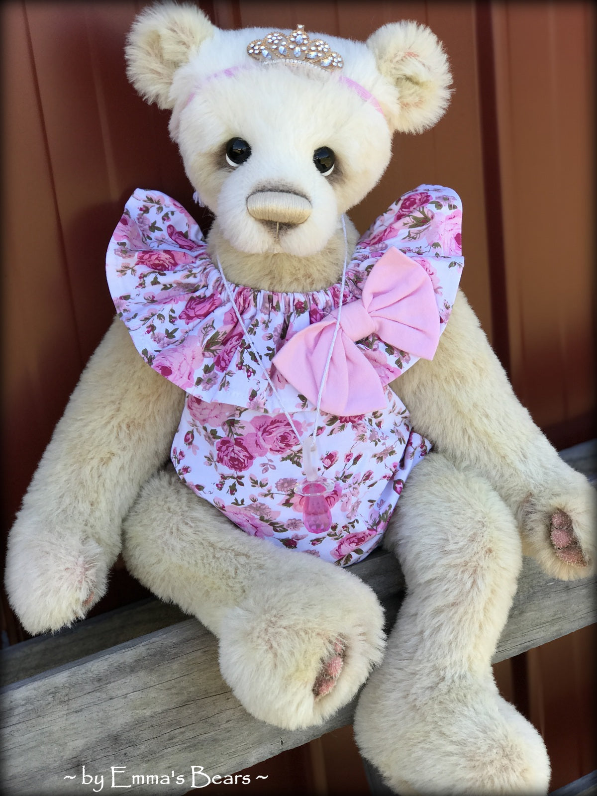 Toddler Matilda Molly - 21in hand dyed ALPACA Artist toddler style Panda Bear by Emmas Bears - OOAK