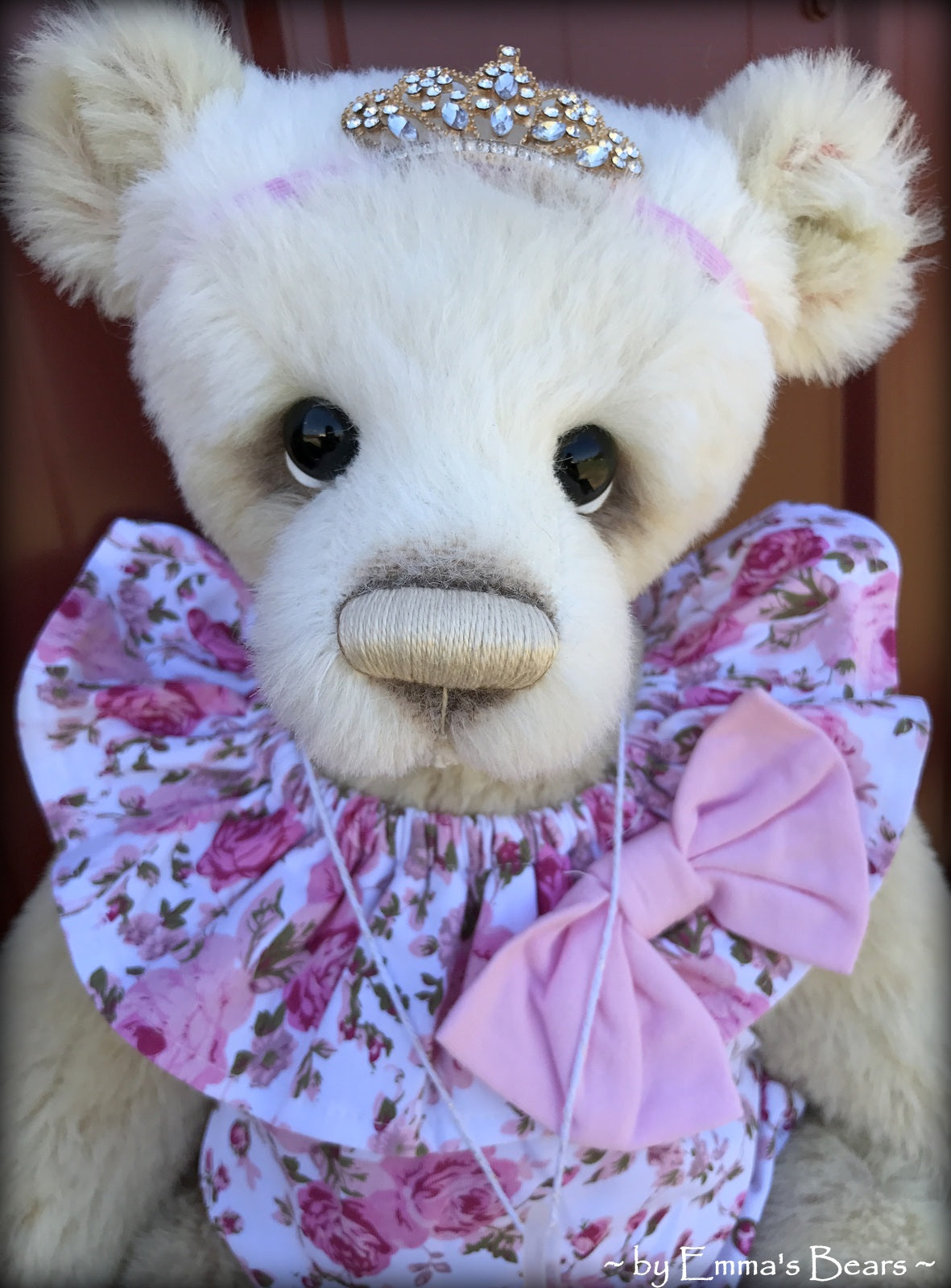 Toddler Matilda Molly - 21in hand dyed ALPACA Artist toddler style Panda Bear by Emmas Bears - OOAK