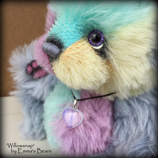 Willowsnap - 9IN hand dyed alpaca bear by Emmas Bears - OOAK