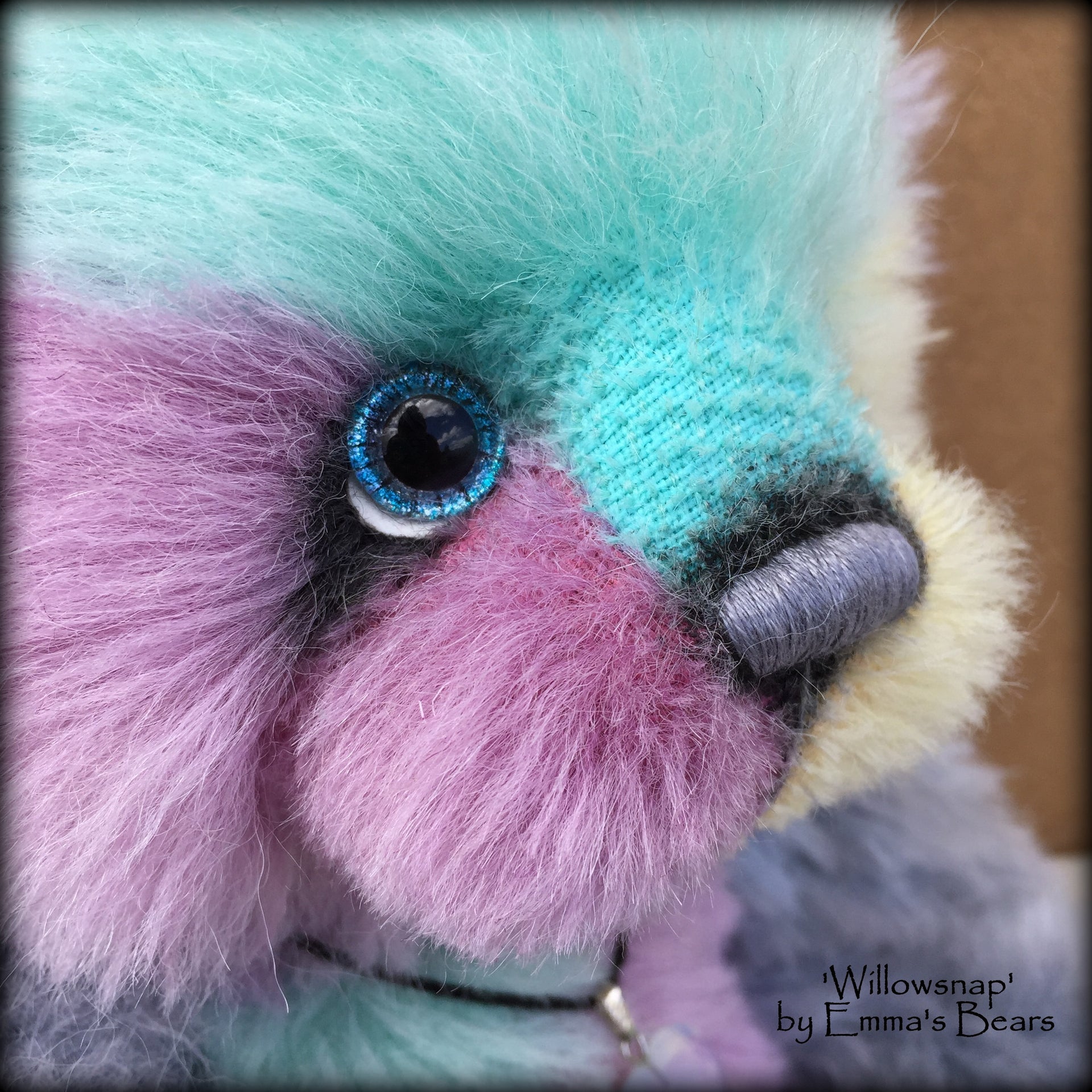 Willowsnap - 9IN hand dyed alpaca bear by Emmas Bears - OOAK