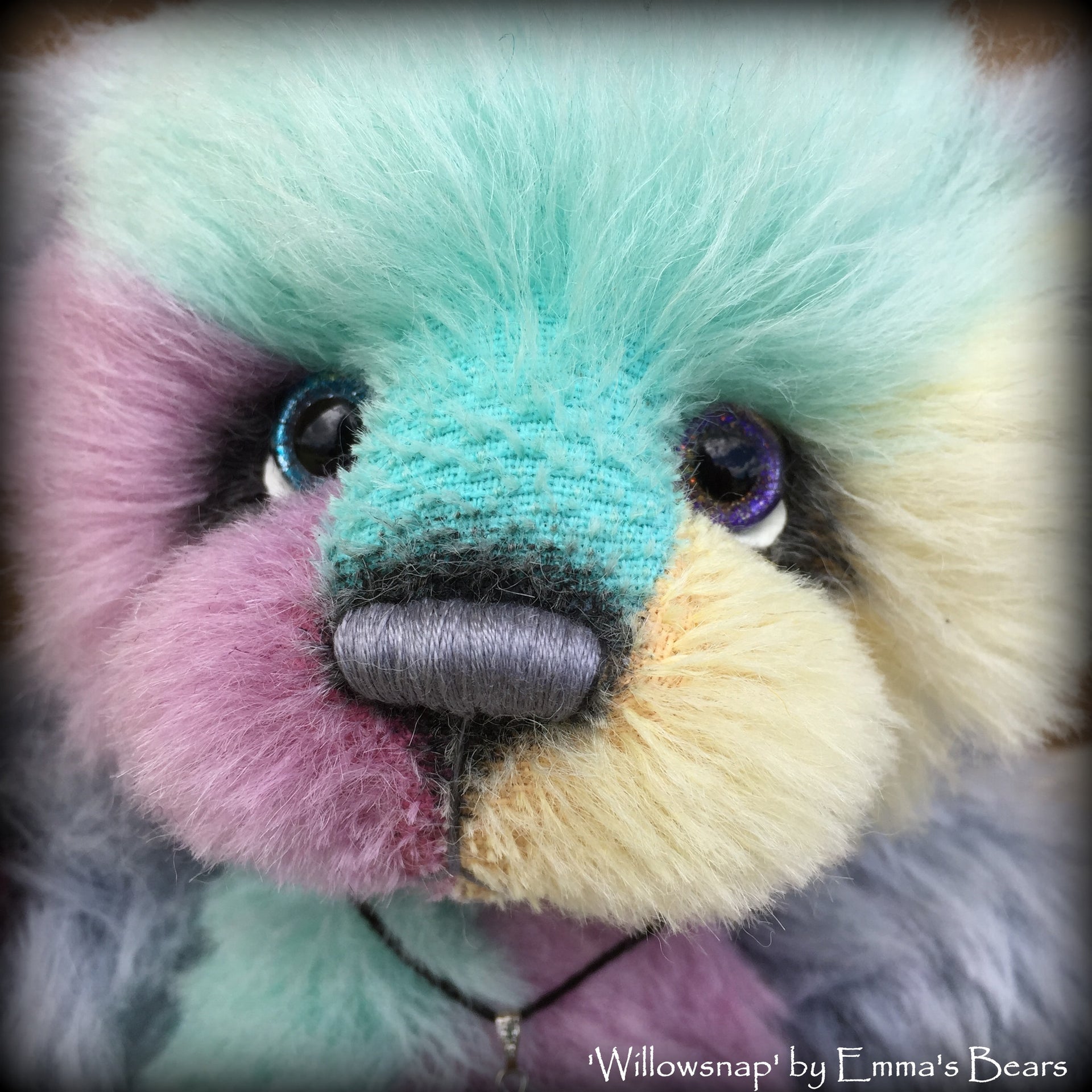 Willowsnap - 9IN hand dyed alpaca bear by Emmas Bears - OOAK