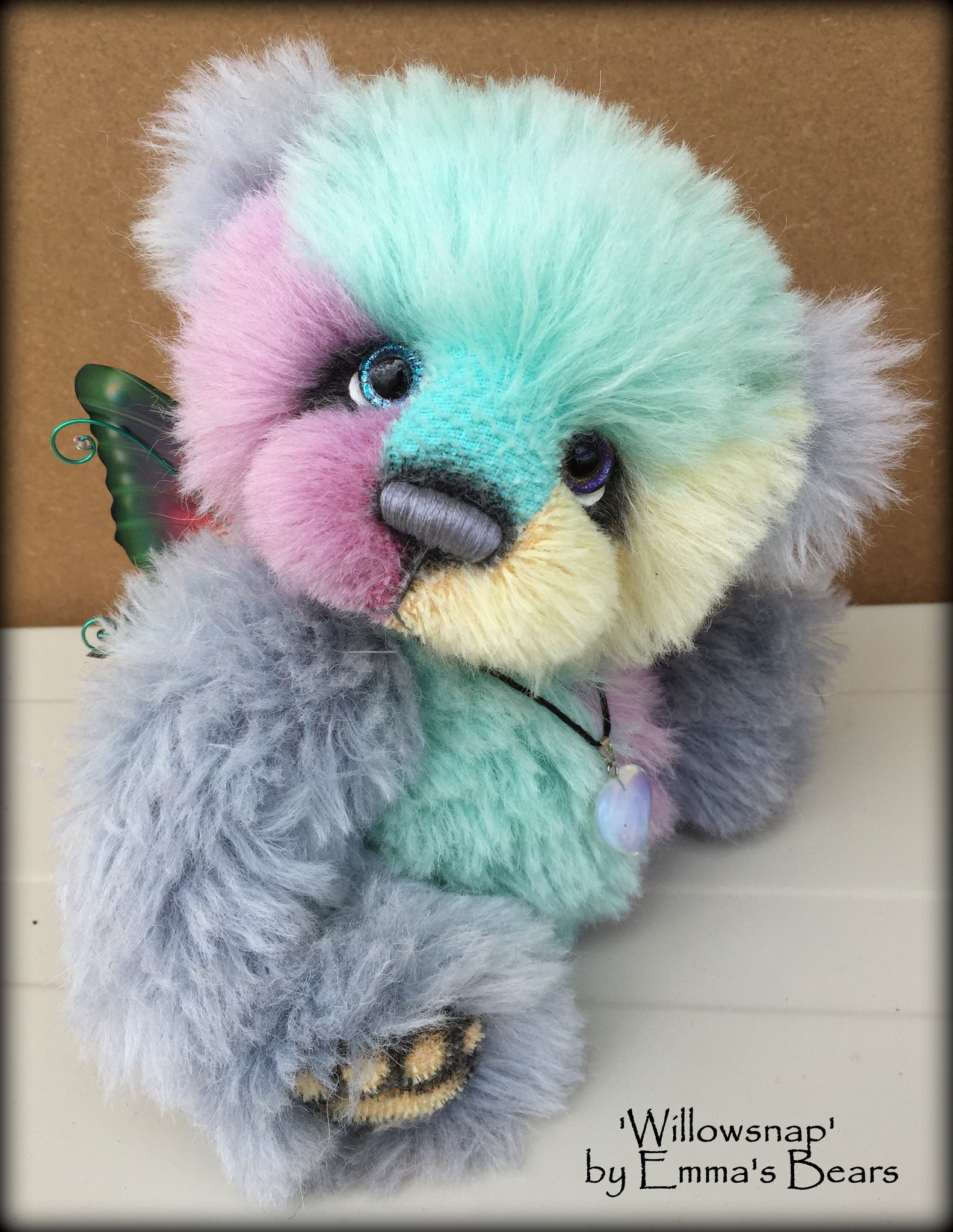 Willowsnap - 9IN hand dyed alpaca bear by Emmas Bears - OOAK