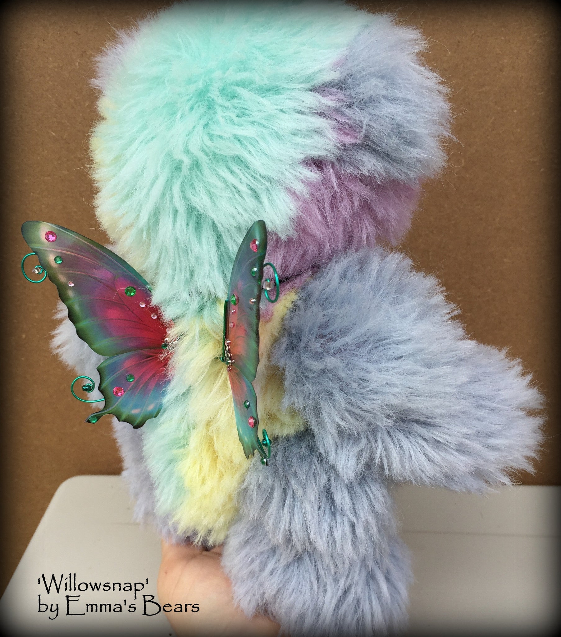 Willowsnap - 9IN hand dyed alpaca bear by Emmas Bears - OOAK