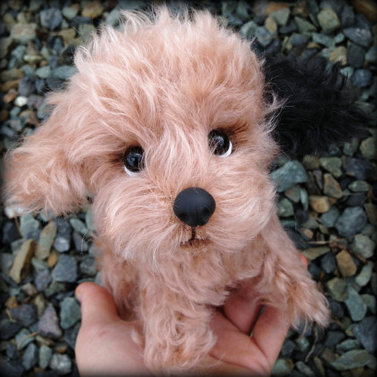Zoey Pup - 8IN mohair puppy soft sculpture by Emmas Bears - OOAK